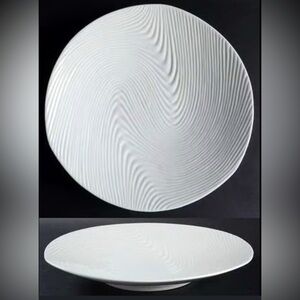 Pier 1 Tropical Wave Embossed Wavy Lines Large Chop Platter Serving Plate, 13.2”